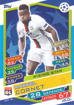 Maxwel Cornet Olympique Lyonnais 2016/17 Topps Match Attax CL Rising Star #LYO16